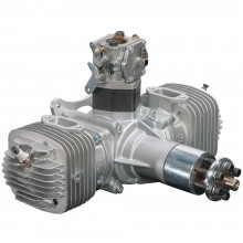 DLE120 120cc Electronically Ignited Twin Cylinder Gasoline RC Aircraft Engine with Mufflers for Gas Mode